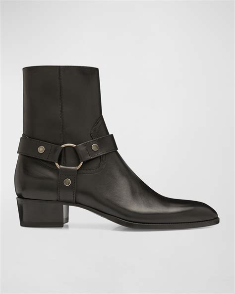 scarpe bikers yves saint laurent|Saint Laurent Men's Wyatt 40 Harness Biker Boots.